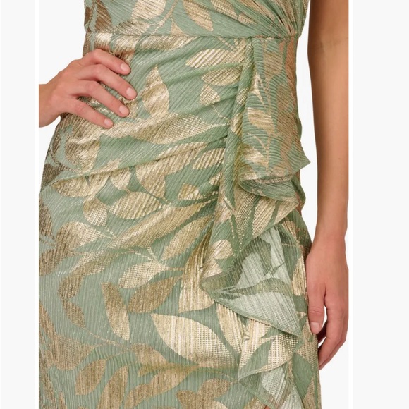 Foil Asymmetric Neck Gown Women's Dress - Picture 5 of 8